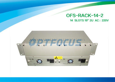 19 Inch Rack mount  Fiber Media Converter 2U 14 Slots Dual Power Supply with 4 Fans Stand Alone