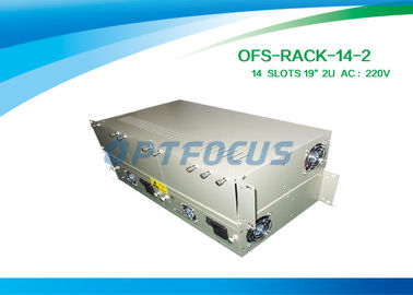 19 Inch Rack mount  Fiber Media Converter 2U 14 Slots Dual Power Supply with 4 Fans Stand Alone
