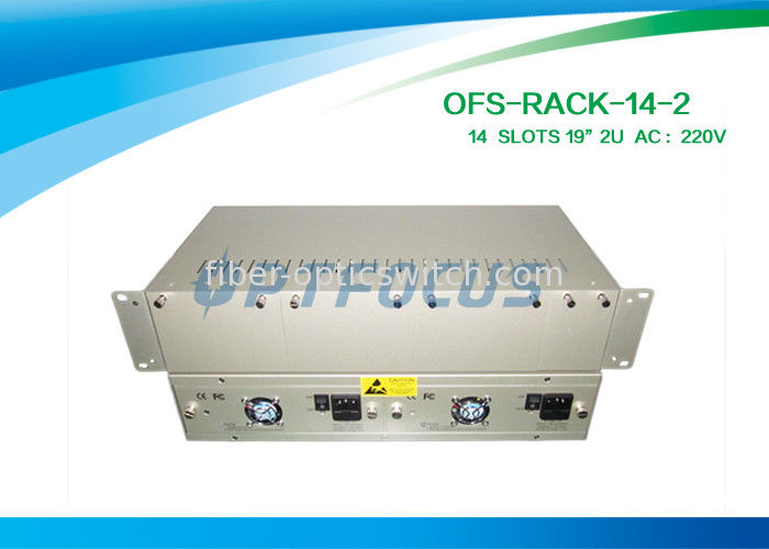 19 Inch Rack mount  Fiber Media Converter 2U 14 Slots Dual Power Supply with 4 Fans Stand Alone